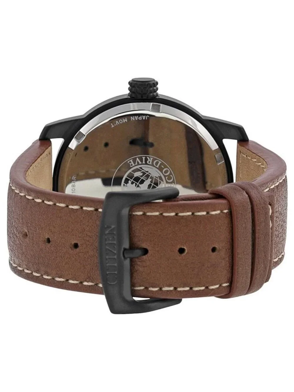 NWT Citizen Eco Drive Black Dial Brown Leather Men's Watch